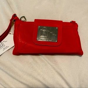 NWT SG Styles Red Leather Crossbody Wristlet Purse Girls Night Out Sleek Bold